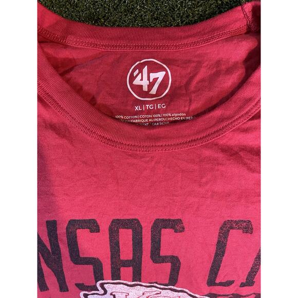 Men's '47 Brand Kansas City Chiefs NFL Football Long Sleeve Shirt Size XL - Picture 4 of 9